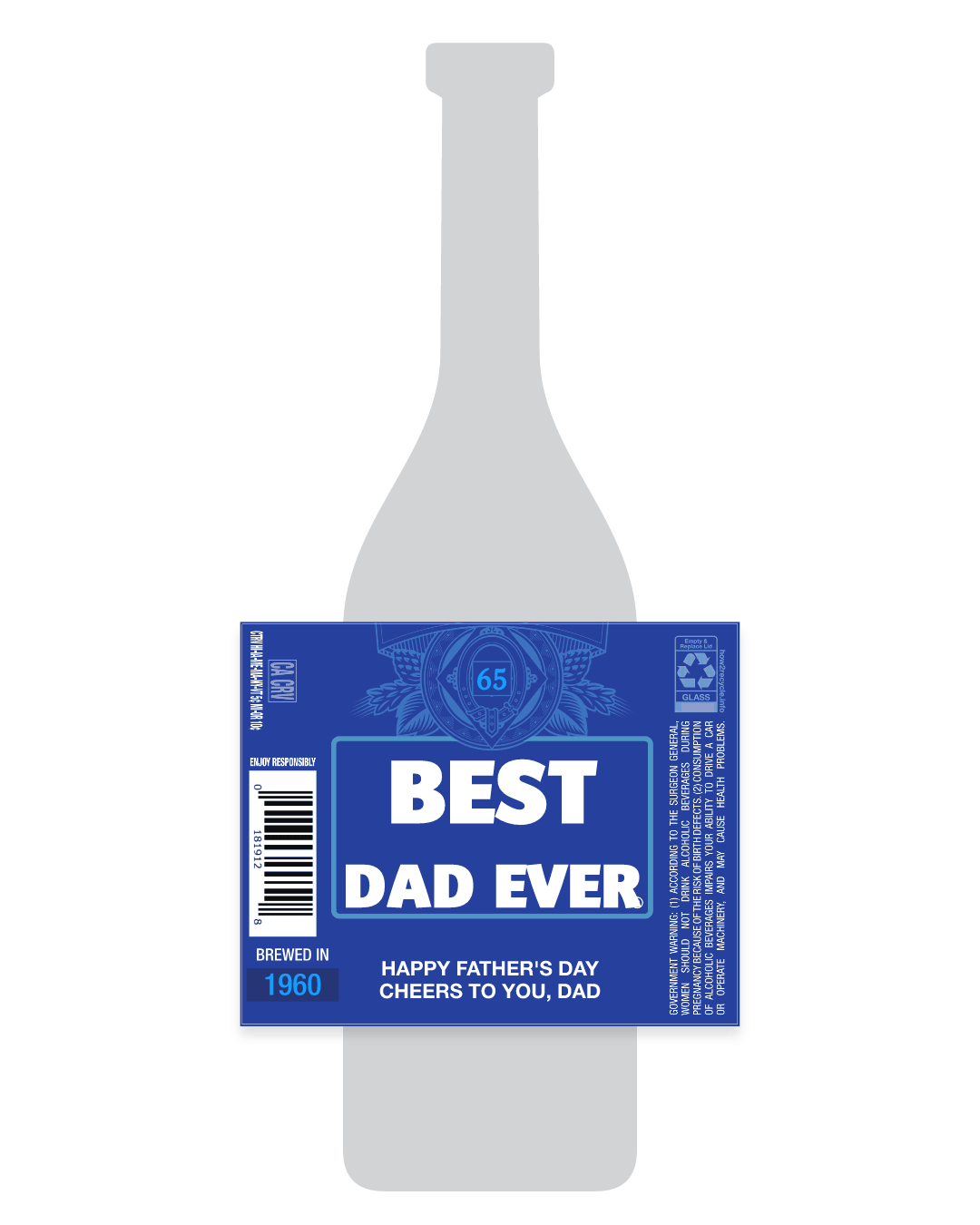 Custom Beer Bottle Labels with the dad text preset